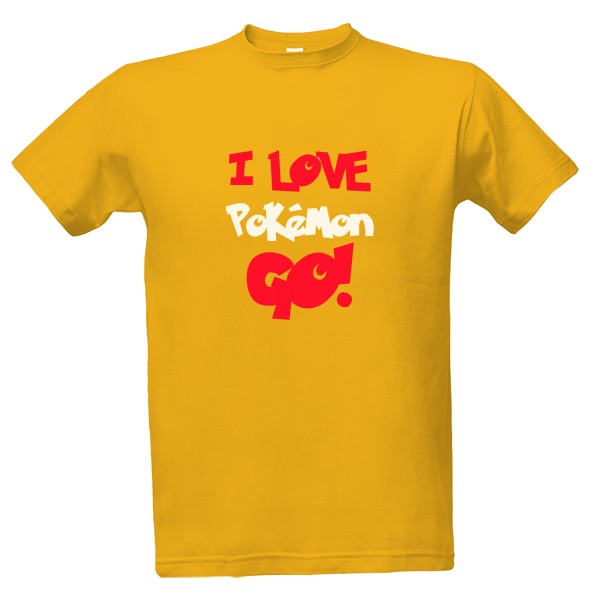 Tričko s potiskem I love Pokemon GO