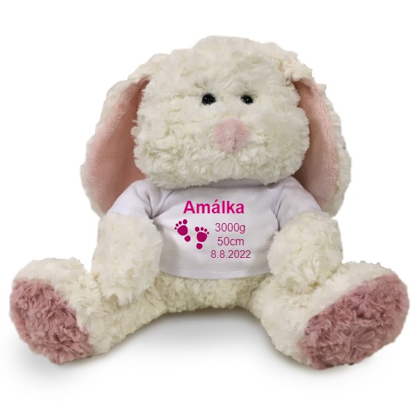 Králík s potiskem jméno miminka