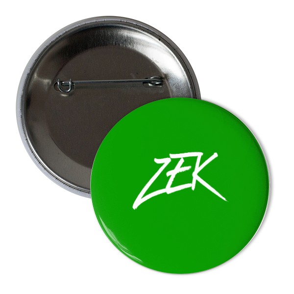 Odznáček  s potiskem ZEK - YouTuberská placka zelená